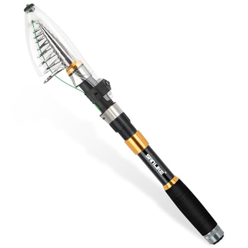 サンライク（SANLIKE）投げ竿 コンパクトロッド 釣り竿 振り出しロッド 90%カーボン率 フィッシングロッド サビキ さびき 川釣り 淡水釣り 超軽量 携帯型 伸縮式 入門 釣竿 初心者 子供 (イエロー, 1.8m)